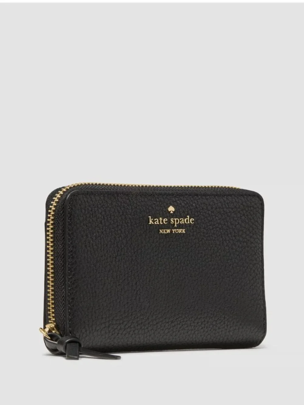 New Kate Spade Knott Medium Wallet Pebble Leather Black